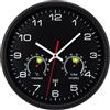 VIVILINEN - Orologio da parete con radio, con termometro e igrometro, silenzioso, senza ticchettio, non rumoroso, per soggiorno, camera da letto, ufficio, cucina