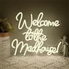 YuoGdhSIa Welcome to the Madhouse - Luci a LED al neon per decorazione da parete, per pub, casa, bar, club, feste, uomini, donne, USB (14,2 x 12,4 cm)