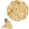 badaren Coperta Burrito Tortilla, Round Burrito Tortilla Monofacciale, Tortilla Blanket in Flanella, Coperta Taco Divertente Creativa, Tortilla Burrito per Interni, Esterni e Altro Ancora (B, 120CM)