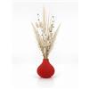 Generico Vaso Decorativo Stampato in 3D, Design Scanalato Moderno, PLA Grigio Opaco, Forma a Bulbo per Fiori Secchi e Pampas (rosso)