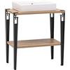 Schildmeyer Tonder 702076 - Lavabo in legno di quercia, 71 x 45 x 86,1 cm, colore: Nero opaco