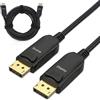 InLine Cavo DisplayPort 2.1 AOC, attivo, UHBR 13.5, 10K/8K/4K, trasmissione senza perdite, con connettori metallici, 20 m, nero, 17220 A