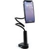 Metronic mooov 639321 - Supporto per telefono e tablet per scrivania, letto con braccio flessibile articolato, morsetto regolabile, compatibile con smartphone da 5 a 13 pollici, nero