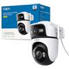 Tapo C545D Telecamera Wi-Fi Esterno con Doppio Obiettivo 2K(3MP+3MP), PTZ con Tracking Smart, Rilevamento AI Persone/Animali/Veicoli, Visione Notturna a Colori, Audio Bidirezionale, Ethernet, IP66