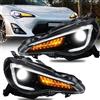 VLAND Faro anteriore per GT86 FT86 FR-S BRZ 2012-2018, con display dinamico, L-E-D DRL Tech, Nero