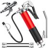Zevmi Pistola Ingrassatore Manuale Professionale: 7000PSI Pistola Grasso con Bocchino per Pistola per Grasso Tubo Flessibile Tubo in Metallo Compatibile con Cartuccia D'inchiostro 400 CC