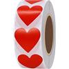 Hybsk Color Coding Dot Labels 30mm Love Heart Natural Paper Stickers Adhesive Label 1,000 Per Roll rosso