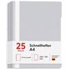 Conipa Cartellina portadocumenti A4 con spazio per scrivere, in plastica PP standard senza PVC, copertina trasparente, quaderno per scuola, ufficio (scuola e lavoro, grigio, 25 cucitrici