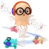 uksunvi Danza meduse giocattolo elettrico per bambini, giocattolo per gattonare, giocattolo musicale con luci a LED (arancione)