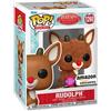 Funko Pop! Movies: Rudolph - Rudolph - Flocked - Rudolph The Red-Nosed Reindeer - Esclusiva Amazon - Figura in Vinile da Collezione - Idea Regalo - Merchandising Ufficiale - Movies Fans