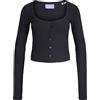 JACK & JONES Jxfunny Str Ls Rib Cardigan Jsr, Maglione cardigan, Schwarz, L Donna