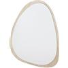 DRW Specchio da parete rettangolare appeso verticale o orizzontale in legno naturale 48,5x68,5x1,2 cm