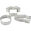 Zenker 44868 - Set di 3 formine per biscotti da calcio, 3 stampini da calcio, in acciaio, 7,5 x 6 cm, 8 x 3 cm, 5 cm