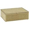 DRW Scatola rettangolare con coperchio in metallo dorato 18x14x5,5 cm