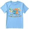 Generico T-shirt in cotone adatto al compleanno 2 anni con tema dinosauro (Celeste, 3/4 anni)