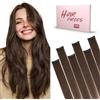 SEGO Pro Extension Capelli Veri Clip 6 Pezzi 25cm #2 Marrone Scuro Extension Clip Capelli Veri Umani Fascia Unica Highlight Remy Human Hair Naturali (31g)