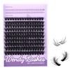 WENDY LASHES Ciglia Finte 80D con Ciglia Inferiori - Ciuffetti 10-16mm Curl 3D, Kit Extension Ciglia Naturale per Principianti, Effetto Wispy Morbido per Tutte le Occasioni(80D-3D)