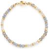 Jewels BY Leonardo Bracciale Clip & Mix Bernie, Bracciale in Acciaio Inox Dorato, Perle di Vetro di Colore Bianco e Grigio, Lunghezza 19 cm, Regalo per Donne, 025574