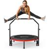 BCAN Trampolino da interno BCAN, mini trampolino fitness pieghevole da 102 cm, per adulti con maniglia regolabile, carico massimo 150 kg, ideale per l'allenamento a casa e l'allenamento fisico