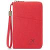 GOUNNU Porta Passaporto Custodia Passaporto da Viaggio con Blocco RFID Pelle PU Portatile Portapassaporto Cerniera Porta Documenti da Viaggio Famiglia Cover passaporto Uomo Donna (Rosso)