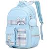 Tanou Zaino per Ragazze Zaino Bambina Scuola Elementare e Media Impermeabile Zaini da Viaggio Borsa Casual per Adolescenti con Cinghia per Trolley, Blu