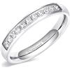 Zakk Eternity - Anello da donna in argento placcato oro rosa, in acciaio inox, mezza eternità, 3,5 mm, con zirconi, Pietra, Zirconia cubica