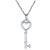 Bling Jewelry Semplice Romantica Chiave del Tuo Cuore Collana con Pendente a Forma di Chiave per Donne Adolescenti Fidanzata in Argento Sterling .925