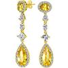 Bling Jewelry Art Deco Vintage Style Wedding Giallo Canarino AAA Cubic Zirconia Halo Lungo Pera Solitario Teardrop CZ Dichiarazione Dangle Chandelier Orecchini Per Le Donne Bridal Party Placcato Oro