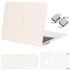 MOSISO Custodia Compatibile con MacBook Air 13 Cover M5 M4 M3 M2 2026-2022 A3449 A3240 A3113 A2681,Case per MacBook Air 13,6'' display Liquid Retina&Copritastiera&Pellicola&Tipo C, Beige