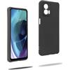 REY Cover in Gel TPU Nera per Motorola Moto G73 5G, Ultra Sottile 0,33 mm, Morbido Flessibile, Custodia Silicone