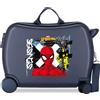 JOUMMA BAGS Graffity Of Spiderman Trolley Da Viaggio Cavalcabile Abs 50 cm 4 Ruote Blu Marino