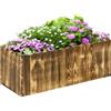 Easycomfort Fioriera da Giardino Rettangolare per Interni ed Esterni, in Legno di Abete, 80x33x30 cm, color Legno