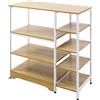 Easycomfort Scaffale da Cucina Basso Salvaspazio Stile Industriale, Mobiletto con 7 Ripiani per Cucina in Metallo e Legno, 90x40x95cm, Bianco