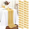 Teruntrue Confezione da 24 Runner da Tavola in Garza Oro 45x275 cm, Tovaglie Boho in Garza per Decorazioni di Matrimoni, Feste per Bambini, Baby Shower e Compleanni