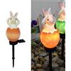 YZYOE Lampada di coniglio uovo alimentata da energia solare, giardino decorativo resina carina lampada di terra animale, tramonto senza fili all'alba luci LED impermeabili.