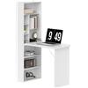 HOMCOM Scrivania per computer pieghevole con libreria, postazione di lavoro, lavagna e mensola regolabile, 98x51x153cm, bianco | Aosom Italy