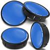 SkinoEu 4 x 60mm Coprimozzi Coprimozzo per Centro Universale Copricerchi Tappi per Ruote Cerchi in Lega Nero Blu Lucido CX 6