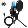 AyeBeau Microfono a Condensatore Professionale per Gaming, Karaoke, PC, Laptop, USB, per Streaming Live, Podcast, Kit da Studio per Gamer