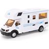 Toyland® 17cm (7) Pull Back & Go Die Cast White Motorhome con porte apribili e chiudibili - Veicoli giocattolo - Scala 1:40