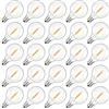 Hcnew 25 lampadine di ricambio solari a LED E12 G40, 2700K bianco caldo, 1W pari a 5W, CC 3V lampadine a globo infrangibili e impermeabili per luci fatate, feste, patio, giardino, matrimoni