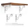 QUARKZMAN 4Pz Staffe Decorative per Mensole, 150mm/6 Staffe per Mensole Galleggianti Pesanti Montate a Parete Metallo per Mensole da Parete per Scaffali Librerie Supporto, Bianco