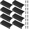 JJWUYUE 8 maniglie per mobili, colore nero, 80 mm, maniglie nascoste per mobili da cucina, maniglie per cassetti, maniglie per cassetti, armadi, mobili da cucina, con viti