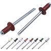 Marcopol Confezione da 500 pezzi di rivetti ciechi verniciati 4,0 x 8 mm, a testa sferica, DIN 7337, rivetto in alluminio e mandrino in acciaio, rivetti a pressione (500, Rosso Ossido RAL 3009)