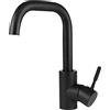 Mursche Rubinetto per lavabo, colore nero opaco, girevole a 360°, rubinetto per acqua fredda e calda ad alta pressione, miscelatore per bagno, WC e cucina