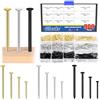 Glarks 900pcs 20/25/30/38mm Lunghezza Kit Assortimento Unghie, Nero Argento Colori Oro Unghie Hanging, Unghie Finitura, Unghie Da Parete, Unghie Di Legno