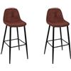 HOME DECO FACTORY,HD0284, Set di 2 Sedie da Bar Scott Terra M2, Softness, Mobili, Seduta, Sgabello e Sedia da Bar, 46,5x100,5x49,5 cm, altezza seduta 70,5 cm, Terracotta Nero