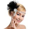 MWOOT Flapper Fascia 1920s Copricapo Great Accessori Feather Headband, Fascia Anni 20 Cerchietto per Capelli Cocktail Party Accessori per capelli per le Donne