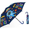 decalsweet Ombrello Pieghevole Antivento Bambino con Copertura, Resistente Ombrello Bambina, Facile da Trasportare Ombrello Pioggia, Ombrello Tascabile Bambini con Motivo Carino (Astronauta Spaziale)