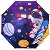 decalsweet Ombrello Pieghevole Antivento Bambino con Copertura, Resistente Ombrello Bambina, Facile da Trasportare Ombrello Pioggia, Ombrello Tascabile Bambini con Motivo Carino (Astronauti)