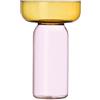 Ichendorf Milano Aura Vaso Cilindro Medio Ambra e Rosa in Vetro Borosilicato